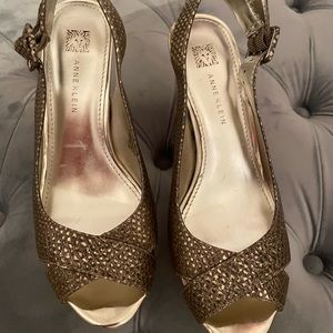 Dark Snakeskin leather Gold Platform Heels